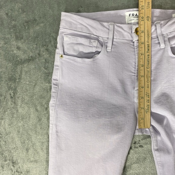 Frame Jeans Womens Sz 27 Purple Lavender Le Crop Mini Boot Mid Rise Stretch Boho - Picture 12 of 13